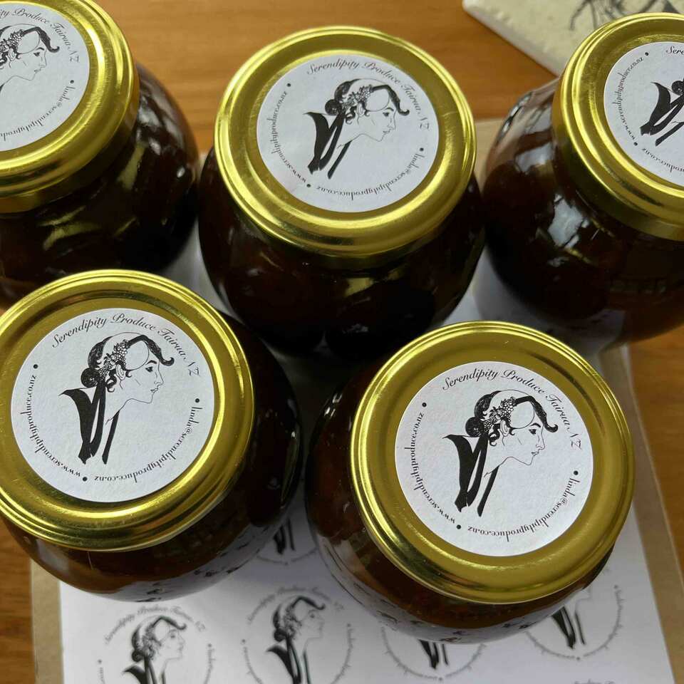 Labels for local chutneys and sauces