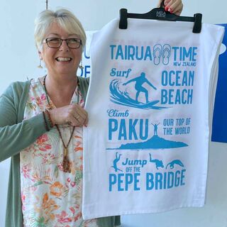 Tairua's own tea towel
